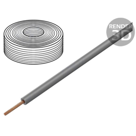 Cablu; H07Z-K; litat; Cu; 50mm2; LSZH; gri; 450V,750V; 100m; Clasa: 5