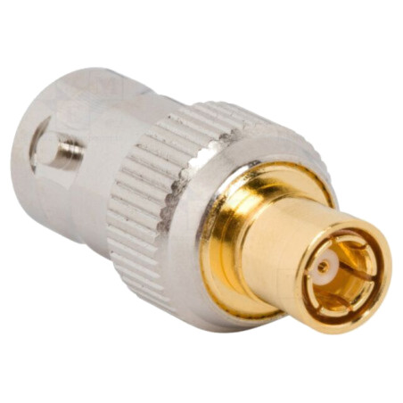 Adaptor; BNC mamă,SMB tată; Izolaţie: PTFE; 50Ω; alamă; 4GHz