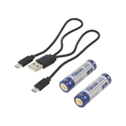 Acumul: Li-Ion; 14500; 3,6V; 950mAh; Ø14,3x50,4mm; Kit: cablu USB