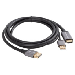 Cablu; DisplayPort mufă,HDMI mufă,USB A mufă; PVC; 1,8m; negru