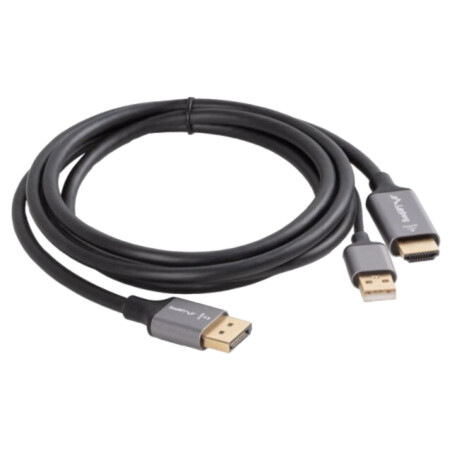 Cablu; DisplayPort mufă,HDMI mufă,USB A mufă; PVC; 1,8m; negru