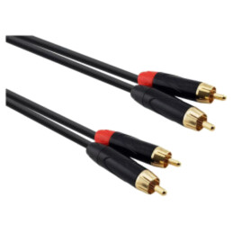 Cablu; RCA mufă x2,din ambele părţi; 2m; negru; PVC