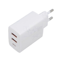 Alimentator: pulsatoriu; alimentare,plug-in; 5÷12VDC; 30W; albă