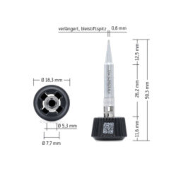 Vârf; ac; 0,8mm; longlife; pentru staţie de lipit