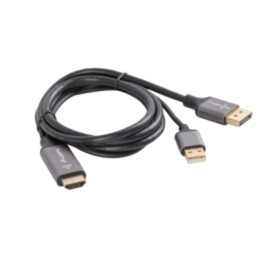 Cablu; DisplayPort mufă,HDMI mufă,USB A mufă; PVC; 1m; negru