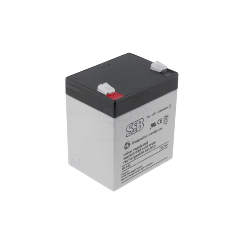 Acumul: plumb-acid; 12V; 5Ah; AGM; nu necesită întreţinere; 1,83kg