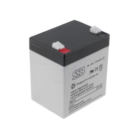Acumul: plumb-acid; 12V; 5Ah; AGM; nu necesită întreţinere; 1,83kg