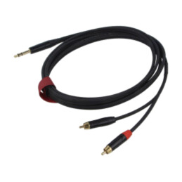 Cablu; Jack 6,3mm mufă,RCA mufă x2; 3m; negru; PVC