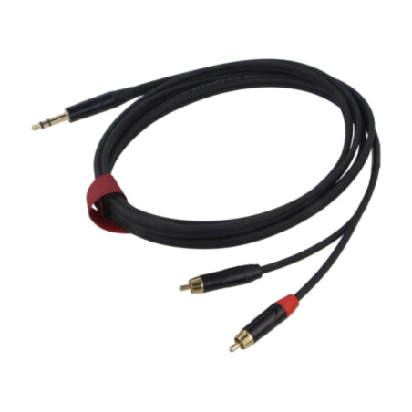 Cablu; Jack 6,3mm mufă,RCA mufă x2; 3m; negru; PVC