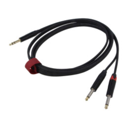 Cablu; Jack 6,3mm mufă,Jack 6,3mm mufă x2; 3m; negru; PVC