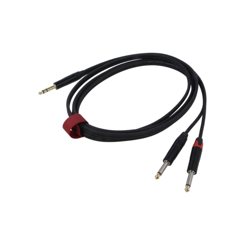 Cablu; Jack 6,3mm mufă,Jack 6,3mm mufă x2; 3m; negru; PVC