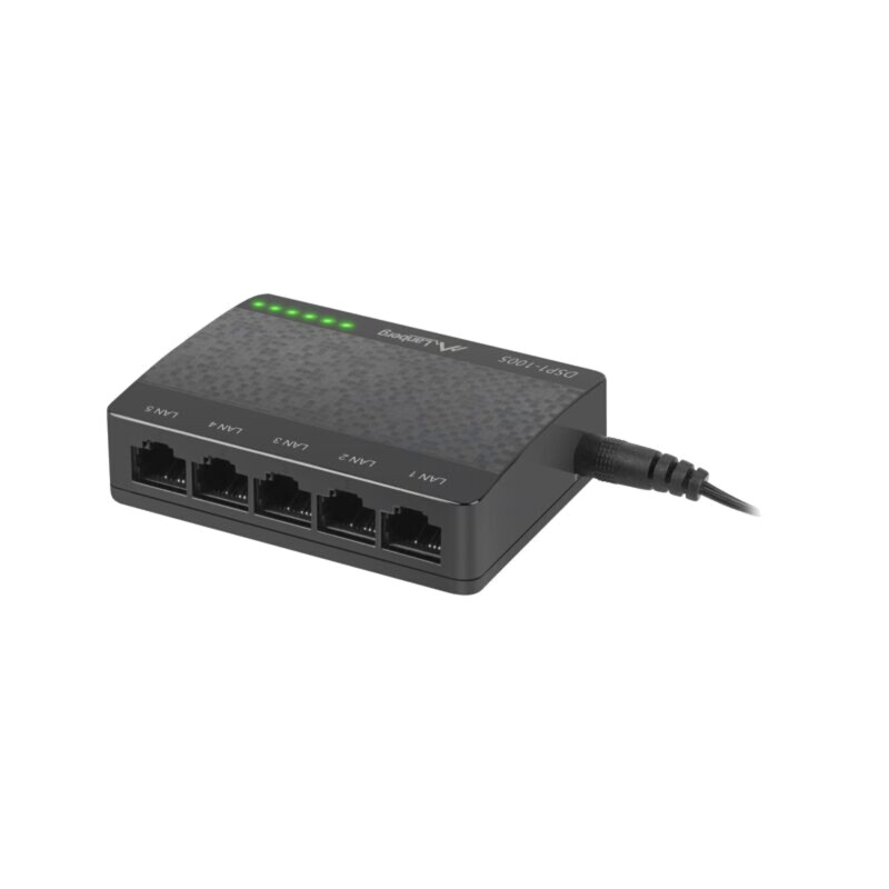 Switch Ethernet; RJ45 soclu x5; PnP,indicator stare: LED; 1Gbps