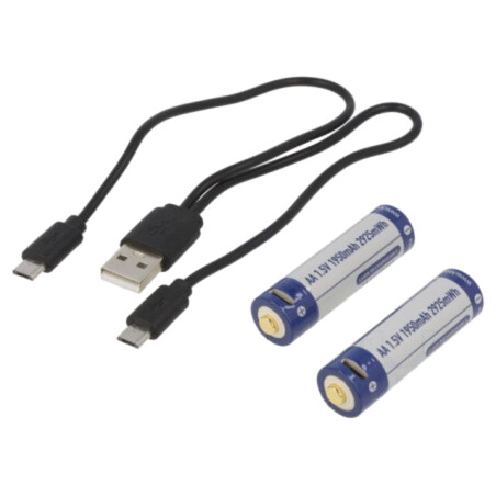 Acumul: Li-Ion; AA; 1,5V; 1950mAh; Ø14,2x50,2mm; Kit: cablu USB