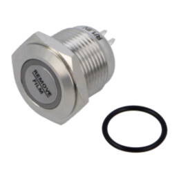 Comutator: anti-vandalism; Poz: 2; IP65; Ilum: LED,inelară; 2x0,5mm