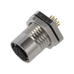 Conector: M12; soclu; mamă; 1,5A; 30V; PIN: 12; IP67; drept; THT