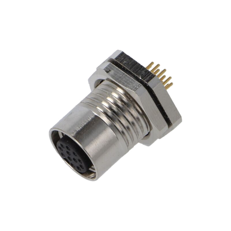 Conector: M12; soclu; mamă; 1,5A; 30V; PIN: 12; IP67; drept; THT