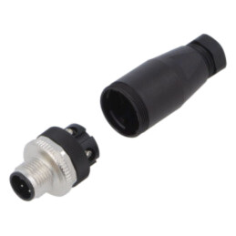 Connector: circular; plug; PIN: 4; male; for cable; screw terminal