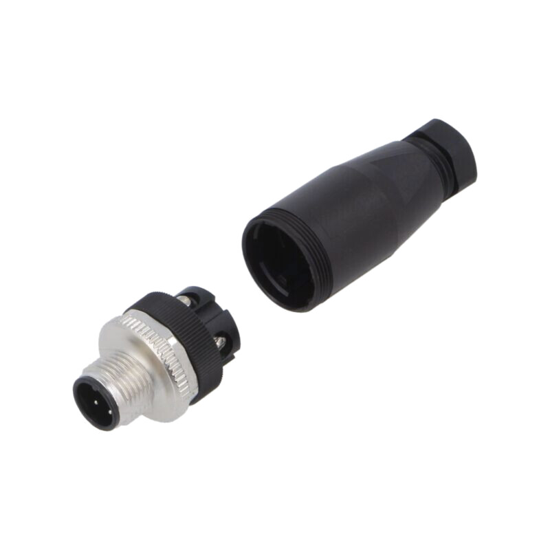 Connector: circular; plug; PIN: 4; male; for cable; screw terminal