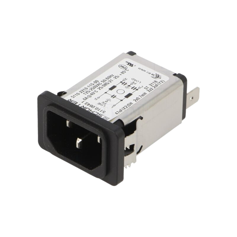 Conector: alimentare AC; soclu; tată; 6A; 250VAC; C14 (E); 5110 Conector: alimentare AC; soclu; tată; 6A; 250VAC; C14 (E); 5110