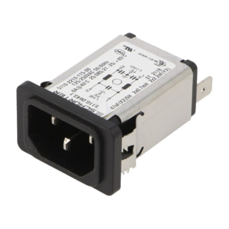 Conector: alimentare AC; soclu; tată; 6A; 250VAC; C14 (E); 5110