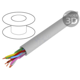 Cablu; LiYY-P,PAAR-TRONIC; 32x2x0,14mm2; neecranat; 350V; Cu; gri