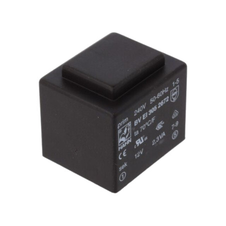 Transformator: încapsulat; 2,3VA; 240VAC; 12V; 192mA; PCB; BVEI