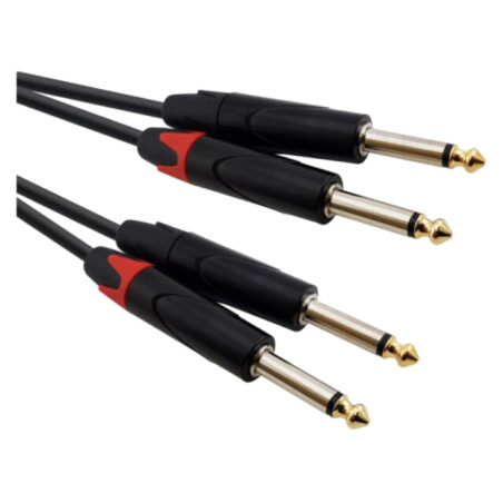 Cablu; Jack 6,3mm mufă x2,din ambele părţi; 1,5m; negru; PVC