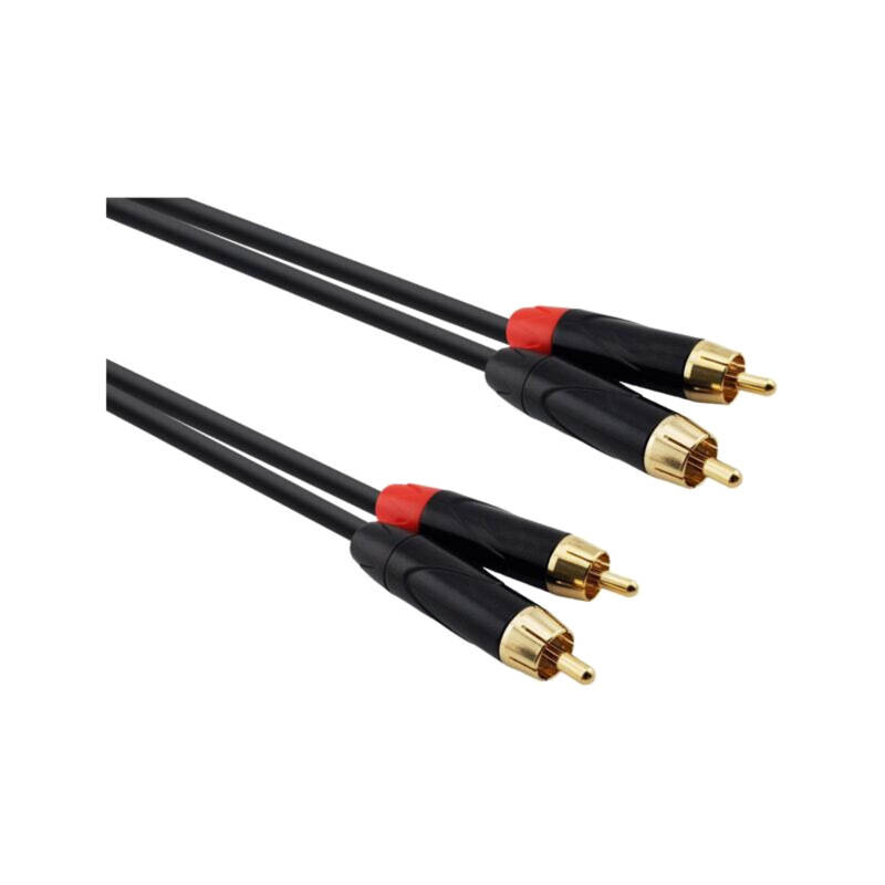 Cablu; RCA mufă x2,din ambele părţi; 1,5m; negru; PVC