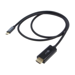 Cablu; HDMI mufă,USB C mufă; PVC; 1m; negru