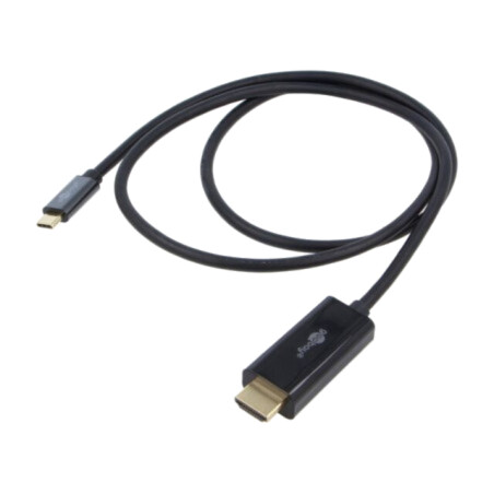 Cablu; HDMI mufă,USB C mufă; PVC; 1m; negru
