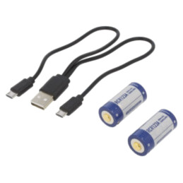Acumul: Li-Ion; 16340; 3V; 860mAh; Ø16,7x36mm; Kit: cablu USB; 2buc.