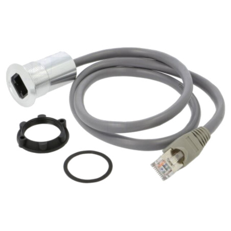 Cablu-adaptor; 0,6m; pt.montare pe panou,piuliţa din spate