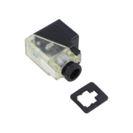 Connector: valve connector; plug; form B; 10mm; female; PIN: 3; 24V