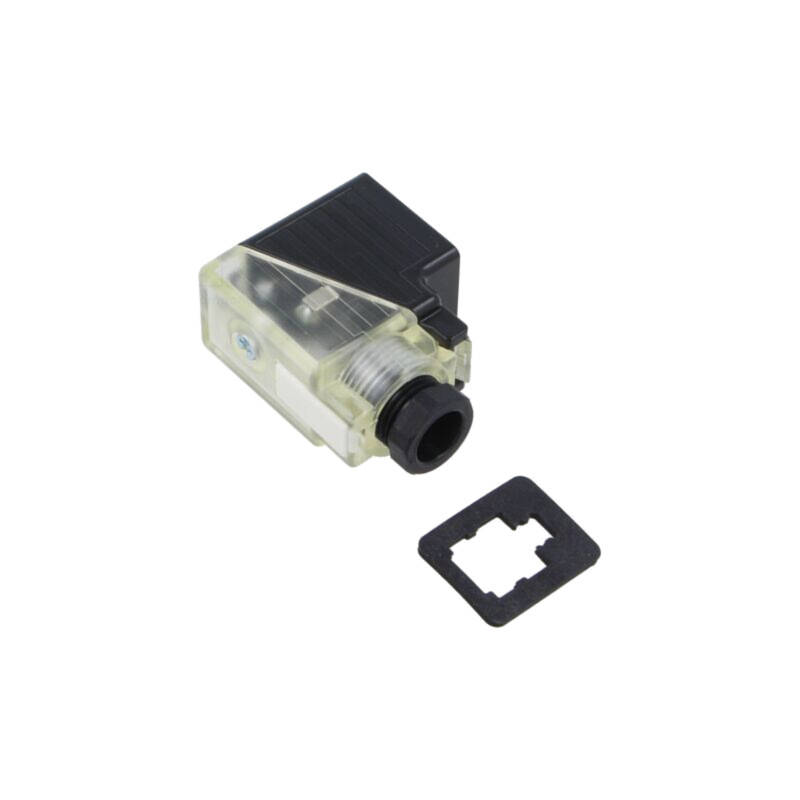 Connector: valve connector; plug; form B; 10mm; female; PIN: 3; 24V