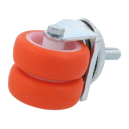 Roată de transport; Ø: 50mm; W: 39mm; H: 71mm; cu roţi duble; 1,4kN
