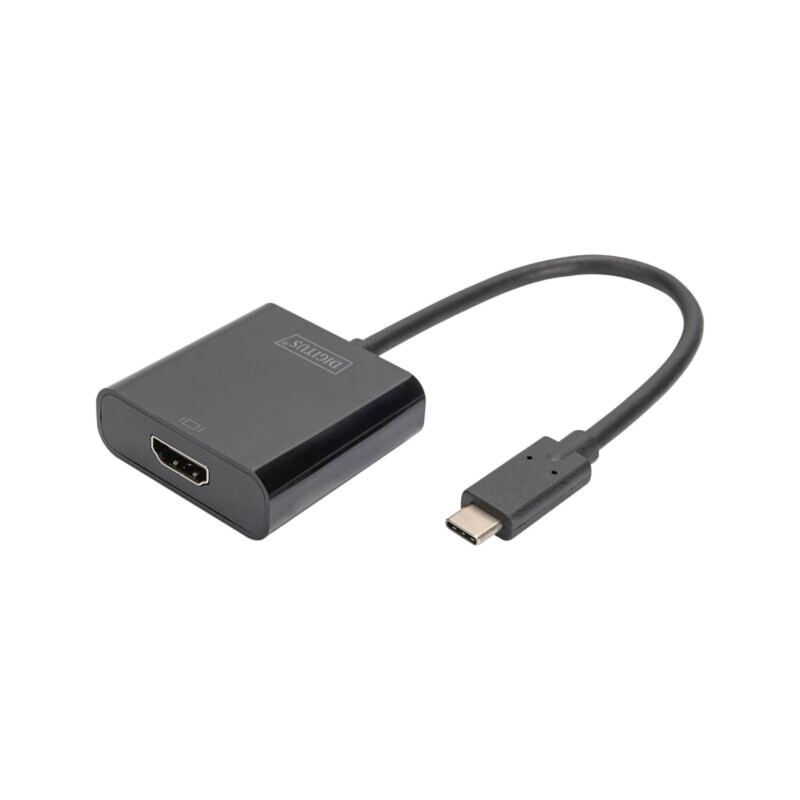 Adaptor; HDMI soclu,USB C mufă; 150mm; negru; USB 3.2; neagră