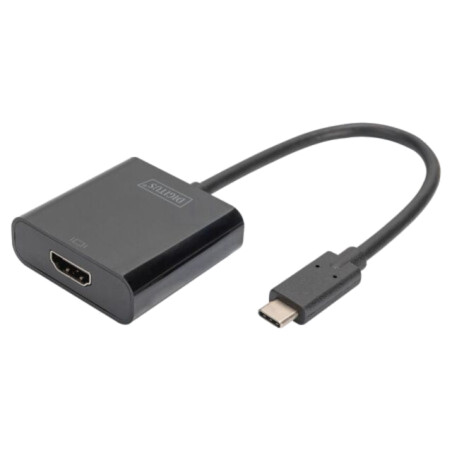 Adaptor; HDMI soclu,USB C mufă; 150mm; negru; USB 3.2; neagră