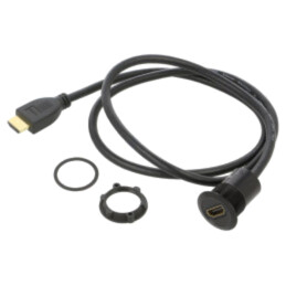 Adaptor; pt.montare pe panou,piuliţa din spate; Corp: neagră
