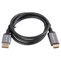 Cablu; DisplayPort mufă,HDMI mufă; PVC; 1m; negru; 32AWG; Fire: Cu