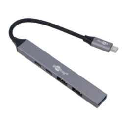 Hub USB; USB A soclu x3,USB C soclu x2,USB C mufă; PnP; gri