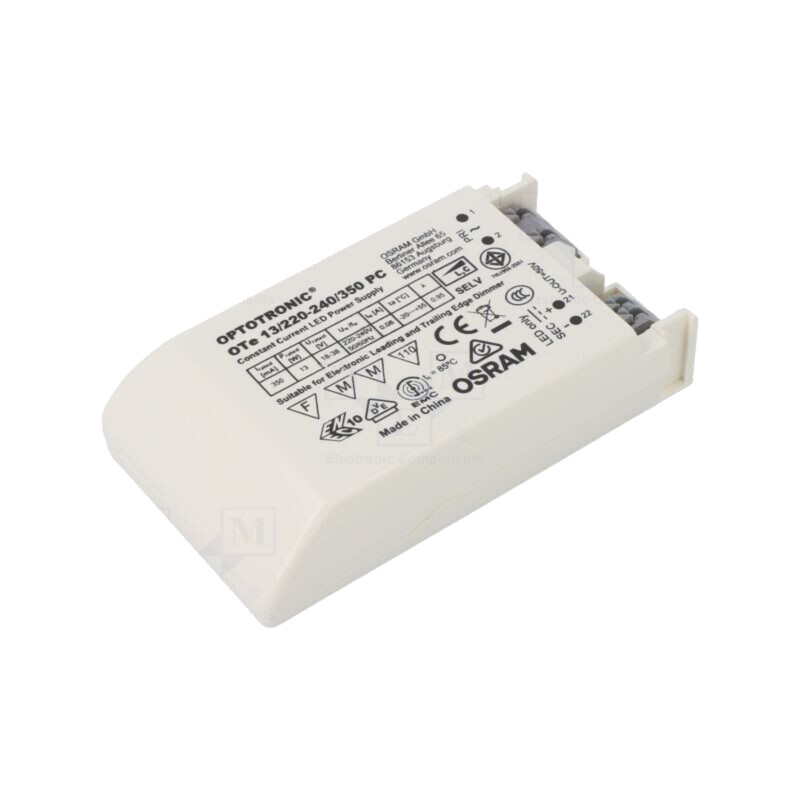 Alimentator: pulsatoriu; LED; 13W; 18÷38VDC; 350mA; 198÷264VAC