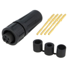 Conector: circular; mufă; mamă; 5A; 125V; PIN: 4; EN2; lipire; IP68
