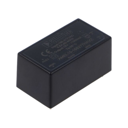 Convertor: AC/DC; 15W; Uintr: 85÷305VAC,100÷430VDC; Uieş: 15VDC