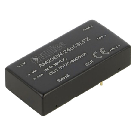Convertor: DC/DC; 20W; Uintr: 9÷36VDC; Uieş: 5VDC; Iintr: 969mA; THT