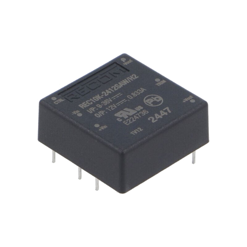 Convertor: DC/DC; 10W; Uintr: 9÷36VDC; Uieş: 12VDC; Iieş: 833mA Convertor: DC/DC; 10W; Uintr: 9÷36VDC; Uieş: 12VDC; Iieş: 833mA
