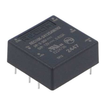 Convertor: DC/DC; 10W; Uintr: 9÷36VDC; Uieş: 12VDC; Iieş: 833mA