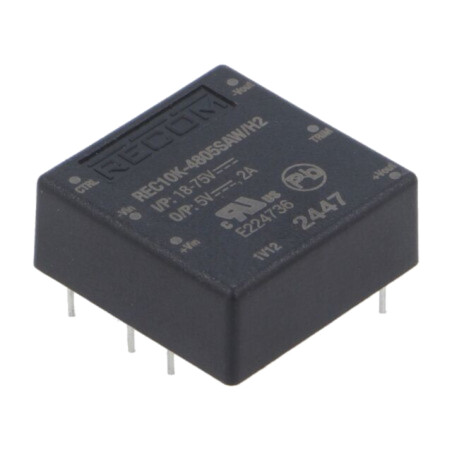Convertor: DC/DC; 10W; Uintr: 18÷75VDC; Uieş: 5VDC; Iieş: 2A; 1"x1"