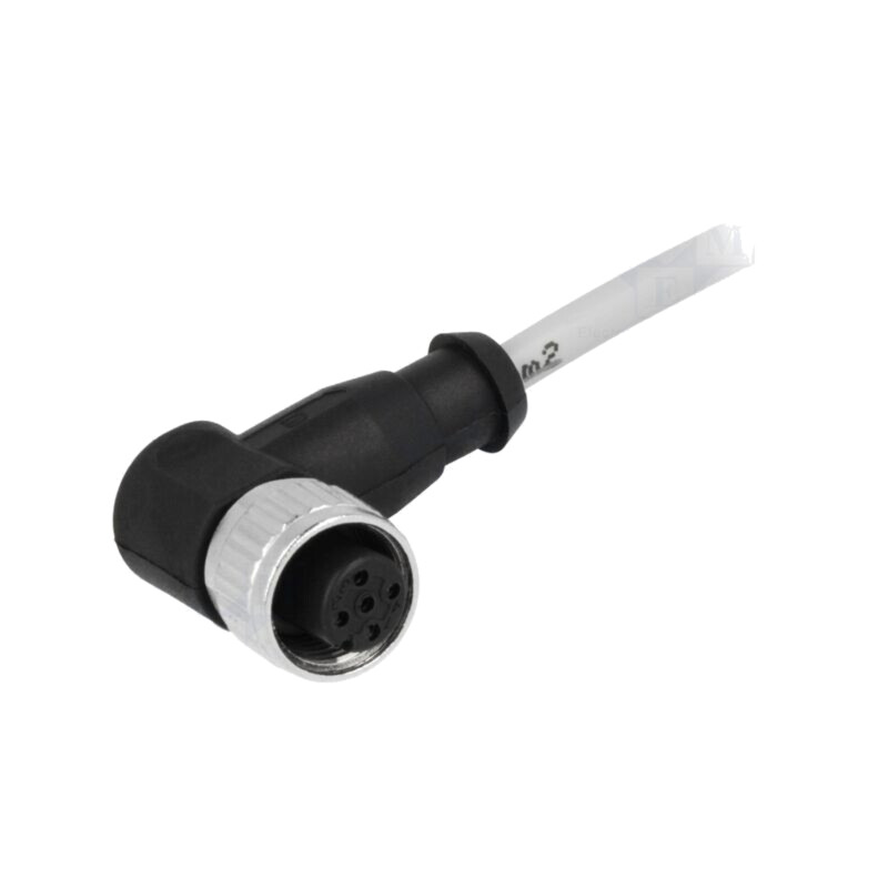 Conector: M12; mufă; mamă; PIN: 3; în unghi 90°; cabluri; 2m