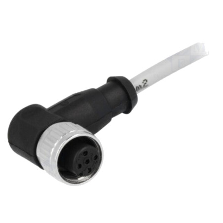 Conector: M12; mufă; mamă; PIN: 3; în unghi 90°; cabluri; 2m