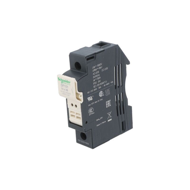 Separator cu fuzibil; 10x38mm; pentru şină DIN; 32A; Poli: 1